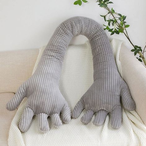 Coussin Forme Main - 80 cm - Tissu Velours Doux - Rembourrage Polyester - Pour Canapé Chambre Décoration Intérieure - 1 Pièce (1/3)