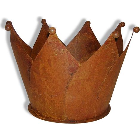 Couronne de Décoration de Jardin en Métal Rouillé Jardinière Vintage avec Socle Ø 36 cm - PANGIVO (1/5)