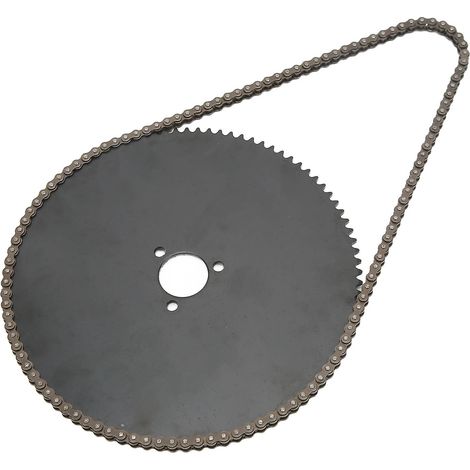 Pignon de 190 mm, 47 dents, kit chaîne 11 1/2 po 25, acier au carbone, remplacement pour scooter/cyclomoteur Zooma 2 temps 25 cc/33 cc (1/5)