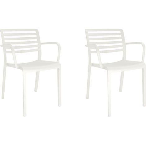 Set 2 sillas con brazos interior, exterior blanco LAMA Resol