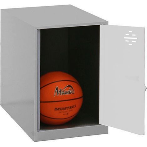 Simonrack Mini Schrank Grau mit Weißer Tür und Schloss (1/3)