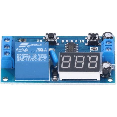 Module de commande de temporisateur à relais temporisé, interrupteur de commande de compte à rebours réglable, 12 V