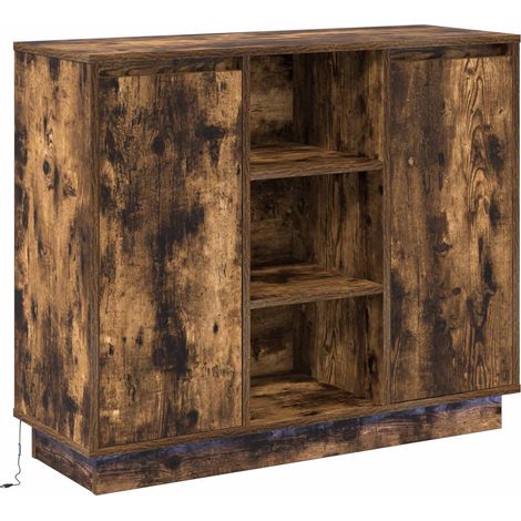 Maison Exclusive - Madia LED Rovere fumé 90 x 32 x 75 cm Legno multistrato
