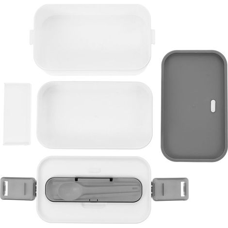 Boîte à lunch Bento portable double compartiment, couleur claire (1/5)