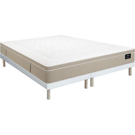 Set 180 x 200 cm rete imbottita + materasso ibrido a molle insacchettate 7 zone e gel memory foam sp.28cm - CIREVA di YSMÉE (1/5)