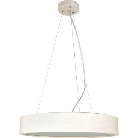 Hängeleuchte E27 Natur rund Ø 47 cm Holz Pendelleuchte Wohnzimmer
