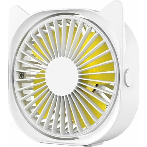 Ventilateur de bureau silencieux Ventilateur de bureau portable USB, ventilateur de table silencieux rotatif à 360 °, ventilateur de bureau domestique, blanc (1/5)