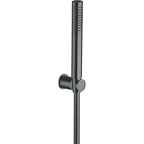 KIT APPLIQUE + DOUCHETTE MONOJET + FLEXIBLE CHROME NOIR BROSSE - CRISTINA ONDYNA PD64275