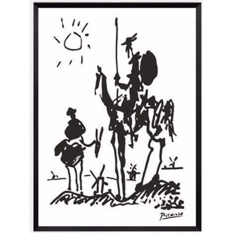 CCYKXA Picasso Don Quichotte Toile Tableau Peinture Murale RéTro Toile Tableau Peintures Noir Blanc Murale Art Minimaliste Affiche Salon Decoration à La Maison 40x60 Cm Sans Cadre (1/4)