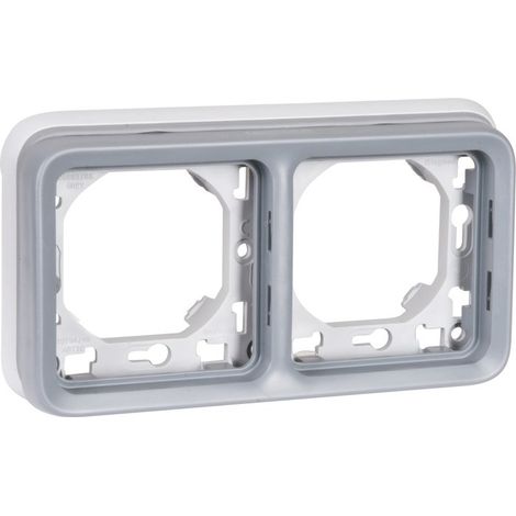 Legrand – Support plaque étanche PLEXO gris IP55 – Fixation à vis – Matériau thermoplastique – Dimensions 86x46mm – 69683