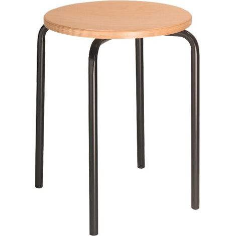 Stapelhocker, Standard, Sitzfläche: PU schwarz, Gestell: schwarz Maße in mm (H): 500
