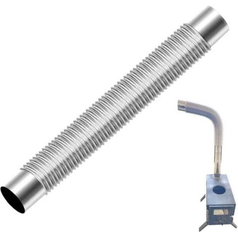 Conduit de fumée flexible en acier inoxydable Ø 60 mm – Résistant à la chaleur – Longueur 50 cm pour poêles à bois de camping