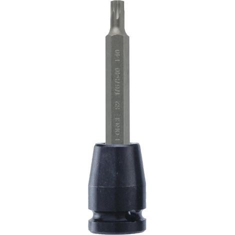Douille male embout torx t45 long a choc carre 1/2