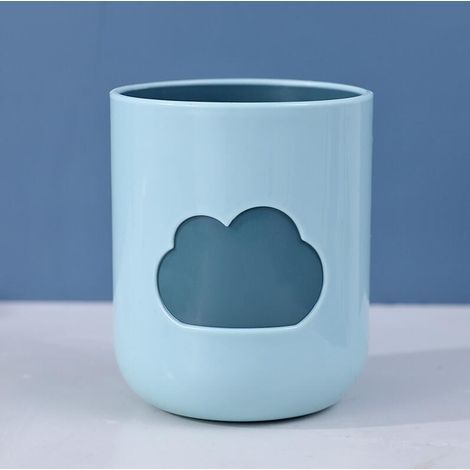 Portacepillos de dientes, vaso de plástico reutilizable para baño y cocina (azul claro) (1/5)