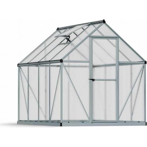 Greenhouse Mythos 6 x 8 - Polycarbonate - L247 x W185 x H208 cm - Silver