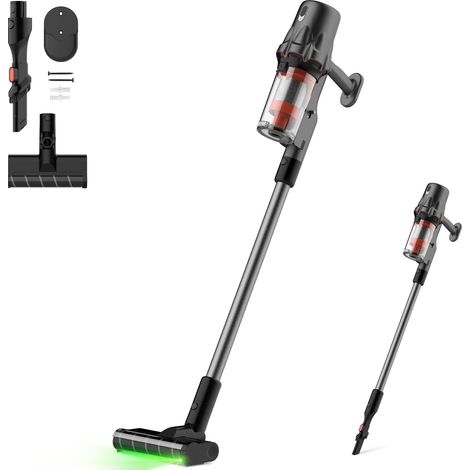 Aspirateur sans Fil 2-en-1 avec Détection Optique de Poussière, Filtre HEPA, 23kPa, 240W et Brosse Douce, Gris Bronze (1/5)