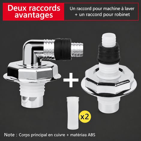 Raccord évacuation lave-linge coude droit anti-odeur et anti-débordement version luxe 1 × 1 × 1 cm – Livraison gratuite