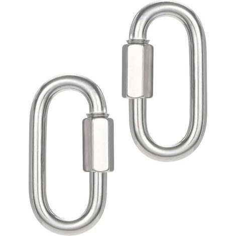 Lot de 2 maillons de chaîne de 8,9 cm, vis M10 en acier galvanisé, maillons de chaîne robustes,mousquetons de verrouillage de 0,9 cm (1/5)