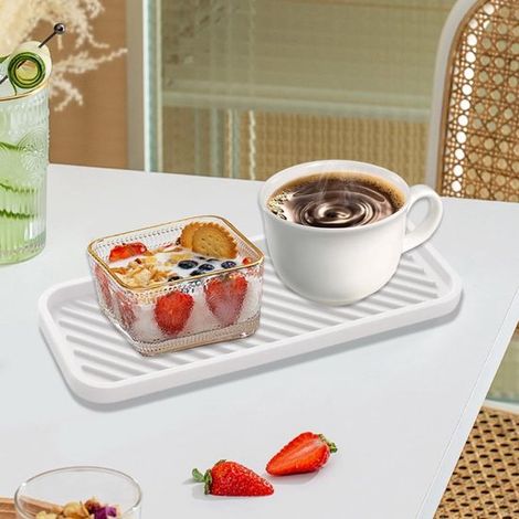 Set di 2 ripiani in silicone per lavello,ripiano bianco per spugne da cucina,ripiano antiscivolo per lavello,tappetino scolapiatti in silicone (1/5)