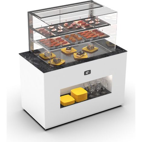 Buffet Réfrigéré Série Vision - avec Vitrine Supérieur Cuve Froid 15 mm - Sayl
