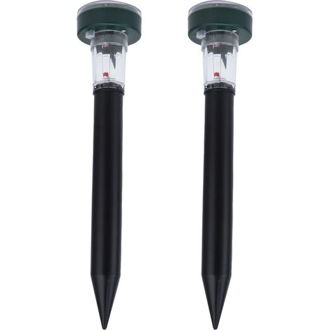 Set di 2 repellenti per topi, serpenti e luci LED solari a ultrasuoni, da inserire nel terreno, con luce colorata per repellente per parassiti per esterni e prato. (1/5)