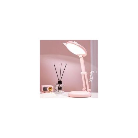 Lampe LED, lampe de bureau enfant, lampe de chevet rose oreilles de chat pour fille, lampe de table L Crezuo (1/5)