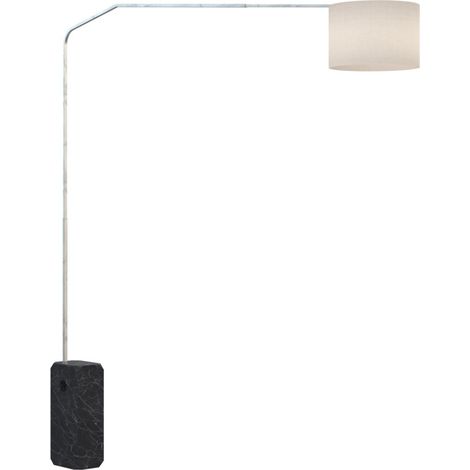 Piantana terra arco moderna top light slope 1188 b2 e27 led metallo tessuto lampada terra, paralume bianco