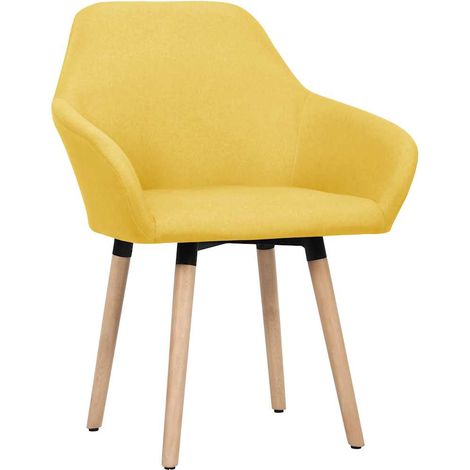 Maison Exclusive - Esszimmerstühle 2 Stk. Gelb Stoff (1/5)