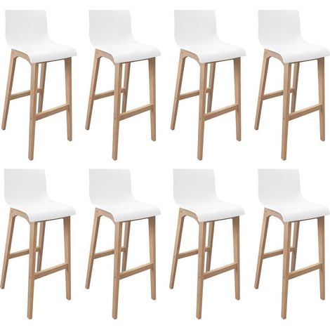 Conjunto de sillas de bar TANNA 75 cm con asiento de plástico blanco (1/5)