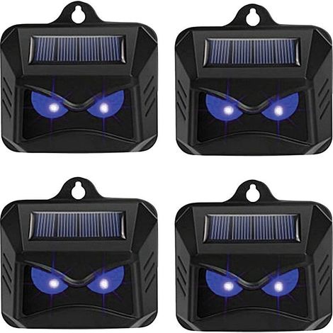 Répulsif solaire pour animaux sauvages – 4 unités avec lumière LED bleue – Protection efficace contre ratons laveurs, chevreuils, renards, sangliers (1/4)