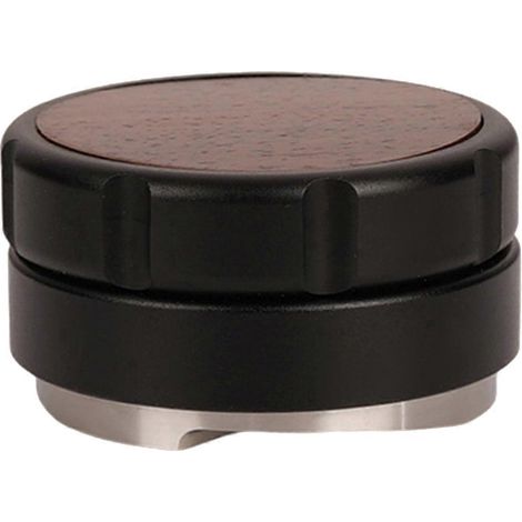 Espressopulververteiler mit Walnussdeckel, Kaffeenivellierer, Schwarz, C-53mm-