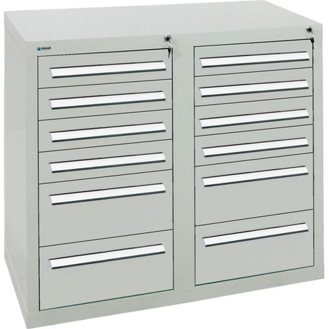 Stumpf Schubladenschrank Serie T-100/35-2, 12 Schubladen lichtgrau (8x100, 4x200mm) (1/3)
