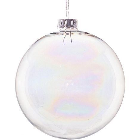 Palline in vetro "Bolla Bianca" tinta unita per albero di Natale moderno -10 cm - 4 sfere