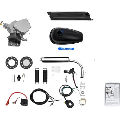 Kit de moteur à essence pour vélo, 100cc de cylindrée, système de refroidissement par air, 44 Dents (1/2)