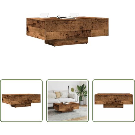 vidaXL Table basse vieux bois 85x55x31 cm bois d'ingénierie (1/5)
