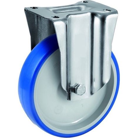 Roulette fixe diamètre 80 mm roue polyuréthane BLEU-SOFT® - 75 Kg (1/2)