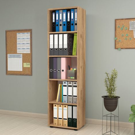 Bücherregal Vara 178x49x30 cm Eiche-Optik [en.casa]
