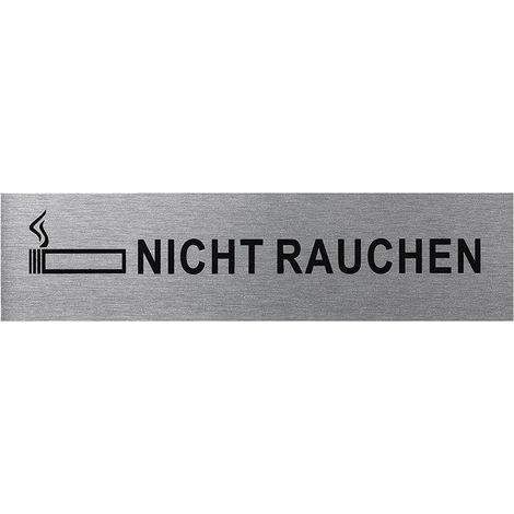 Plaques de porte en aluminium " Nicht Rauchen " 160x40mm