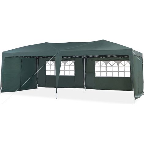 Garden Pop Up Gazebo, 3 x 6mHeight Adjustable Marquee Party Tent with Sidewalls,Green (1/5)