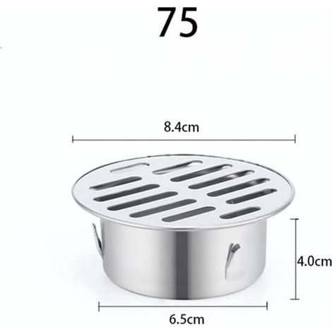 Desagüe de sifón redondo, independiente, de acero inoxidable, apto para balcones, terrazas, azoteas, patios y jardines (diámetro 200 mm) (1/5)