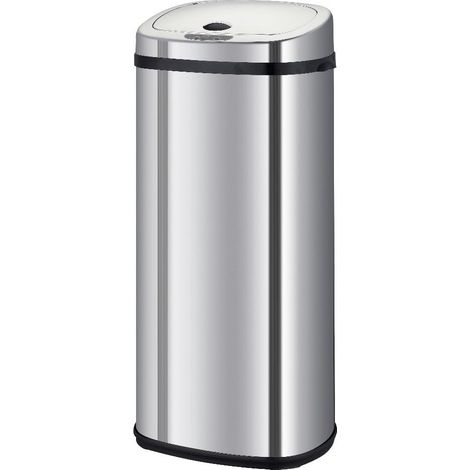 Poubelle de cuisine automatique 42L LARGO en acier INOX avec cerclage