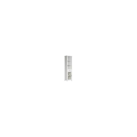Teamson Home Delaney Bathroom Wooden Multi Functional Linen Cabinet White 7978 With Drawer and Open Shelves