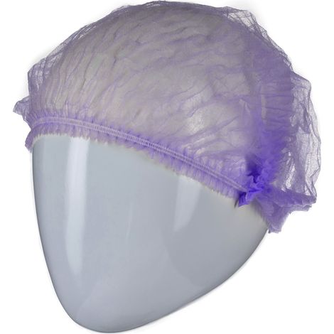 Charlotte cheveux Jetable, Pourpre en Polypropylène taille unique pour Industrie alimentaire ( Prix pour Boîte de 100 )