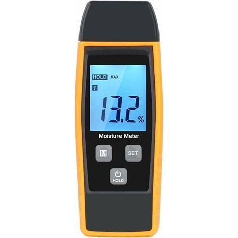 Higrómetro, Higrómetro Digital para Madera 0-80% Probador de Humedad Detector con Pantalla LCD Retroiluminada (1/5)