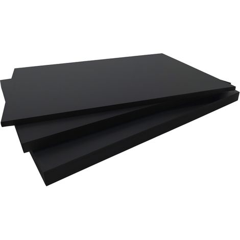 Panneau fibre composite plat et lisse (2 coloris) - Coloris - Noir, Epaisseur - 10 mm, Largeur - 40 cm, Longueur - 80 cm