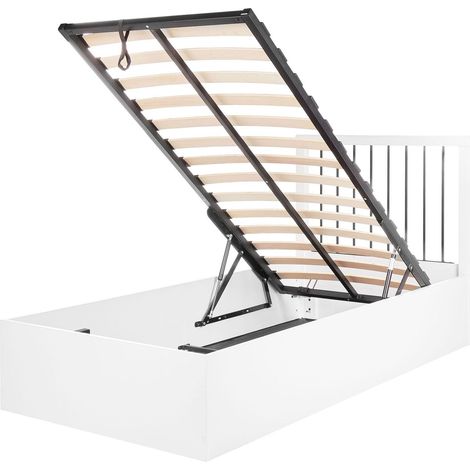 Ottoman Bed ROUVILLERS 90 x 200 cm (EU Single) White