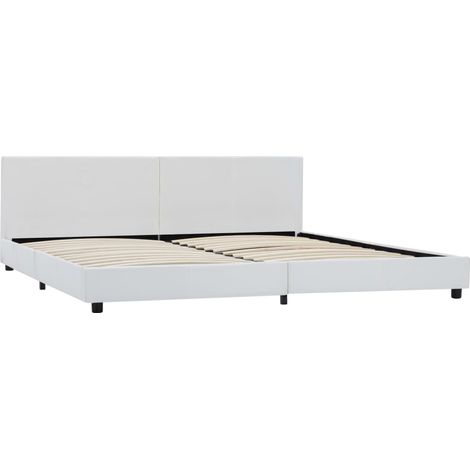 Maison Exclusive - Bettgestell Weiß Kunstleder 180x200 cm