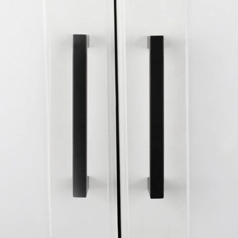 Poignée de meuble de cuisine noire, entraxe 160 mm, poignée de meuble en acier inoxydable, convient pour porte de meuble de cuisine, 2 pièces
