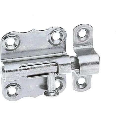 Targette  avec poignée bouton et sans ressort  électro-galvanisé, passivé à couche épaisse  platine 33 x 35 mm  boulon Ø 7 mm  kit de 12 (1/2)