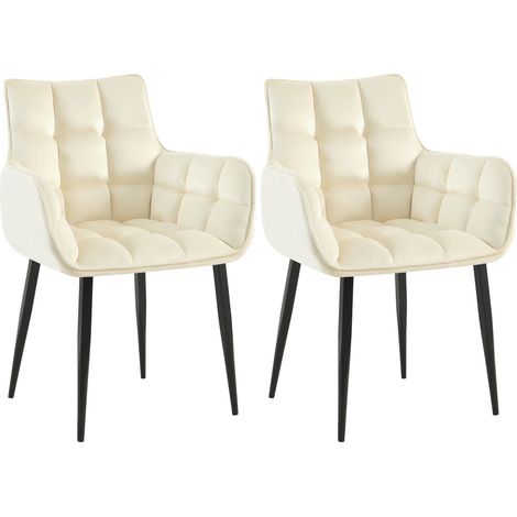 2er Set Stuhl Tirana Samt creme
